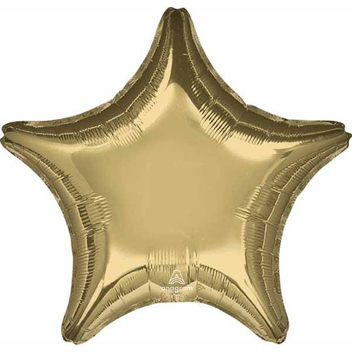 19 Inch White Gold Star Foil Balloon