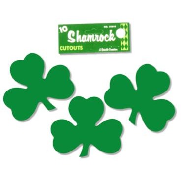 5-Inch Shamrock Cutouts, 10-Pack