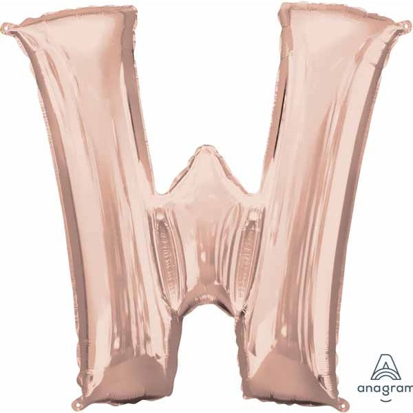 16-Inch Rose Gold Letter W Balloon