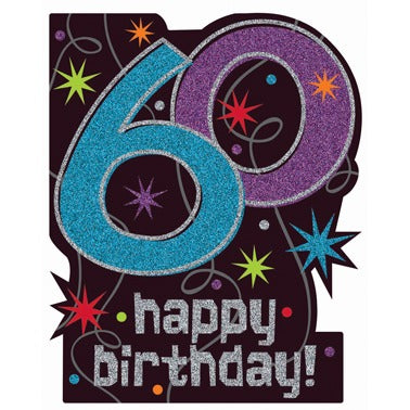 Party Continues 60th Birthday Glitter Cutout