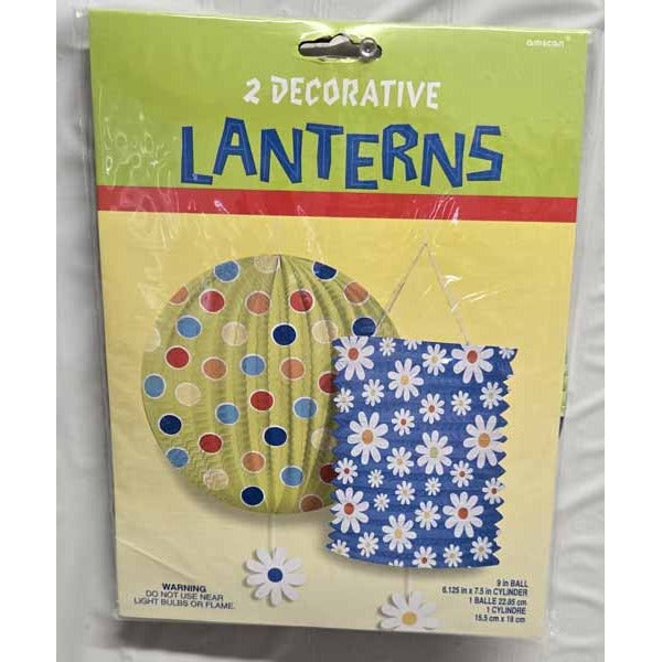 Sunny Days 9-Inch Paper Lanterns, 2-Pack