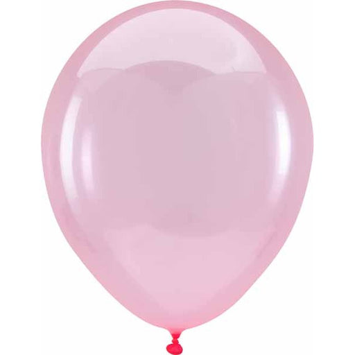 Anagram Crystal Clearz Pink 11-Inch Latex Balloons, 100 Count