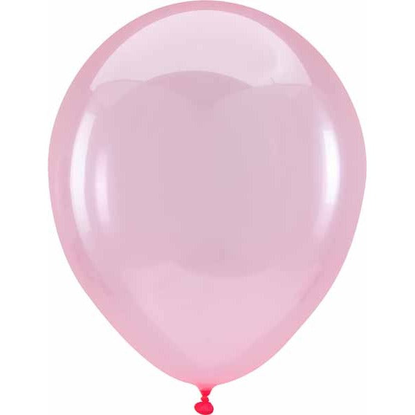 Anagram Crystal Clearz Pink 11-Inch Latex Balloons, 100 Count