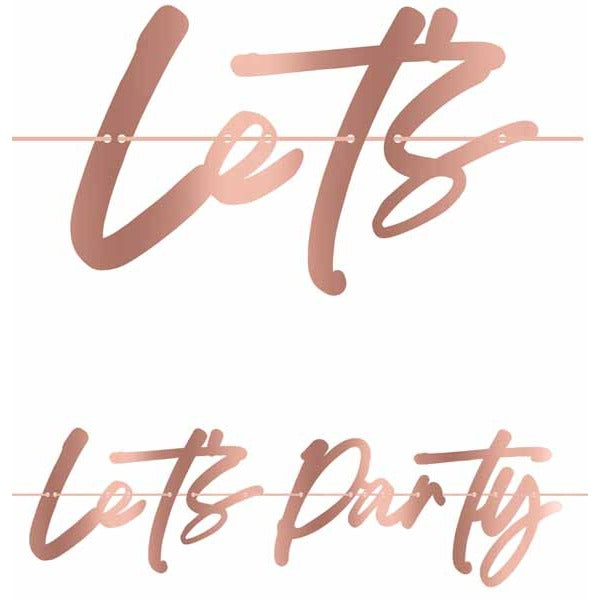 Let's Party Metallic Rose Gold Paper Garland