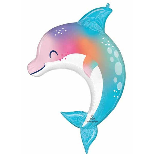 Under the Sea Dolphin 33-Inch Shaped Foil Balloon