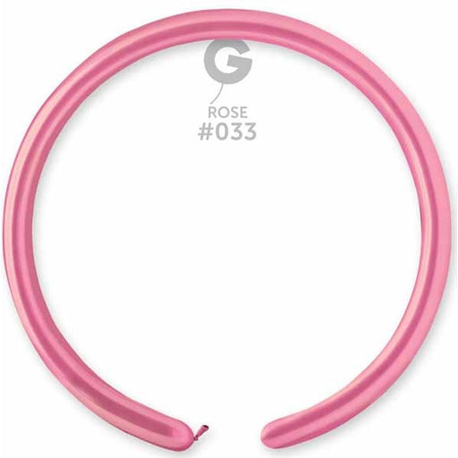 Gemar 260 Metallic Rose #033 Twisting Balloons, 50 Count