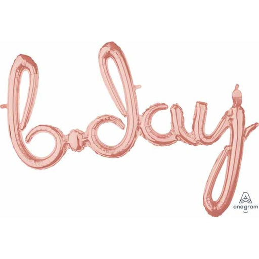 Rose Gold Bday Script Balloon