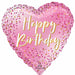 Happy Birthday Sparkle 18-Inch Heart Foil Balloon