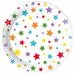 PAPER PLATES 7.6" 8/PK MULTICOLOR STAR