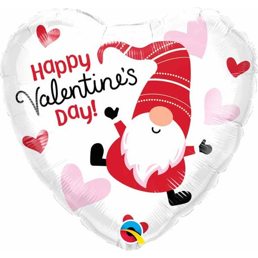 Happy Valentine's Day Gnome 18-Inch Heart Foil Balloon