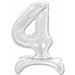 26-Inch Silver Stand-Up Number 4 Balloon