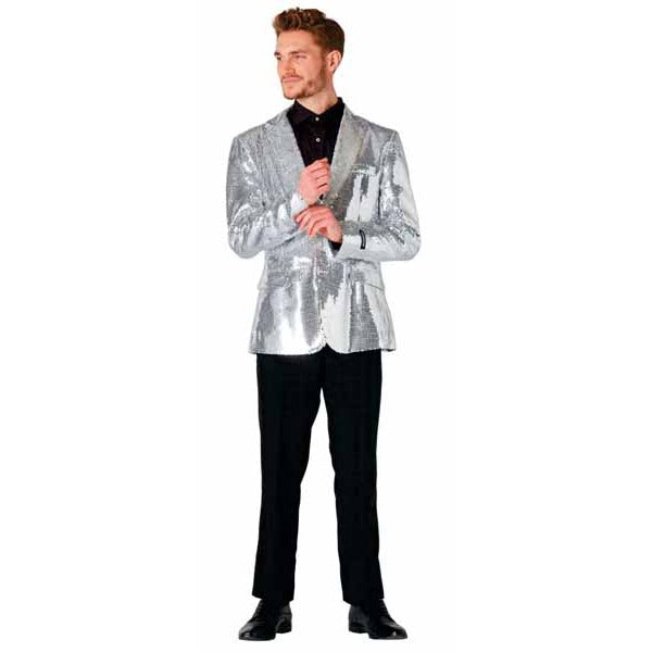 Suitmeister Men's Silver Sequin Blazer, Small
