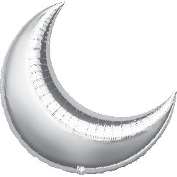Anagram 35 Inch Silver Crescent Moon Foil Balloon