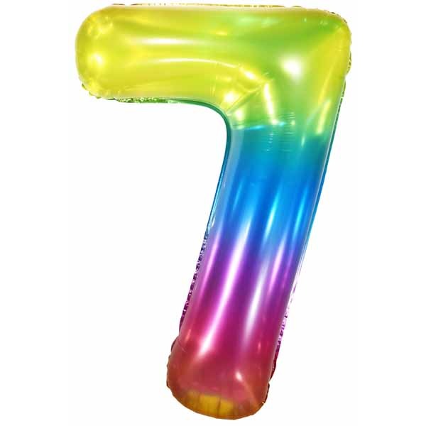 34-Inch Jelly Rainbow Number 7 Balloon