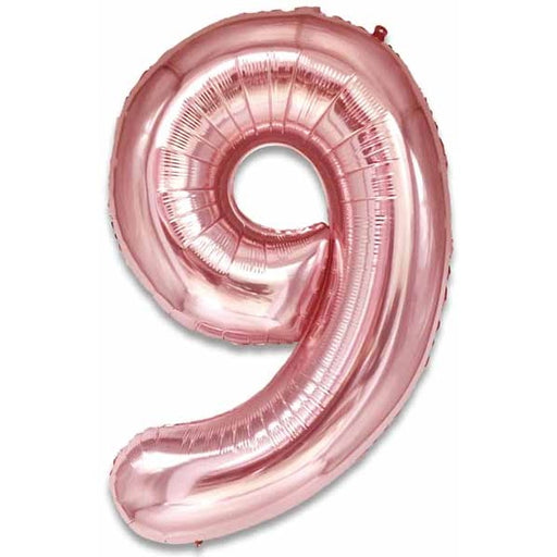 34" Rose Pink Number 9 Foil Balloon