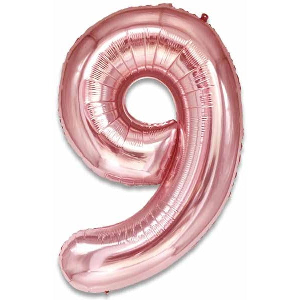 34" Rose Pink Number 9 Foil Balloon