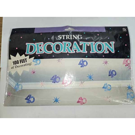 40th Birthday String Decoration, 100 ft