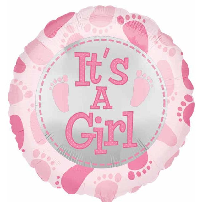 It's a Girl Baby Feet 18 Inch Foil Balloon