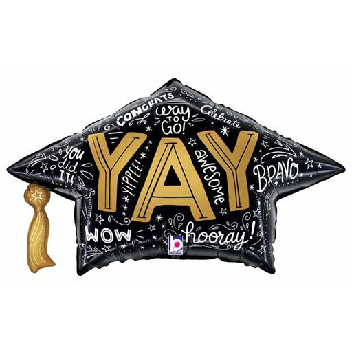 30-Inch Grad Cap Words Foil Graduation Balloon