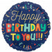 Bright Happy Birthday Block Letters 18" Round Foil Balloon