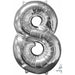 26 Inch Silver Number 8 Foil Balloon