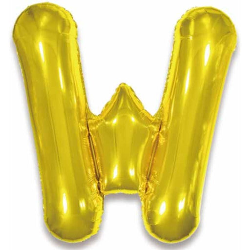 Gold Letter W Foil Balloon, 34 Inch