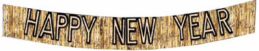 GOLD W/BK HNY 9' FRINGE BANNER