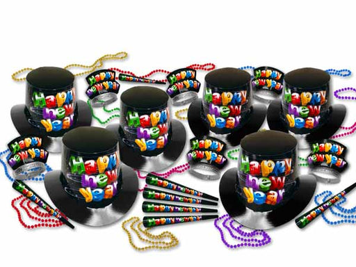 Galaxy Multicolor New Year's Party Kit for 50 Guests