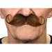 Gentleman Medium Brown Self-Adhesive Moustache, 13 x 4 cm
