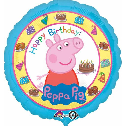 Peppa Pig Happy Birthday 18 Inch Round Foil Balloon