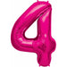 34-Inch Magenta Number 4 Balloon