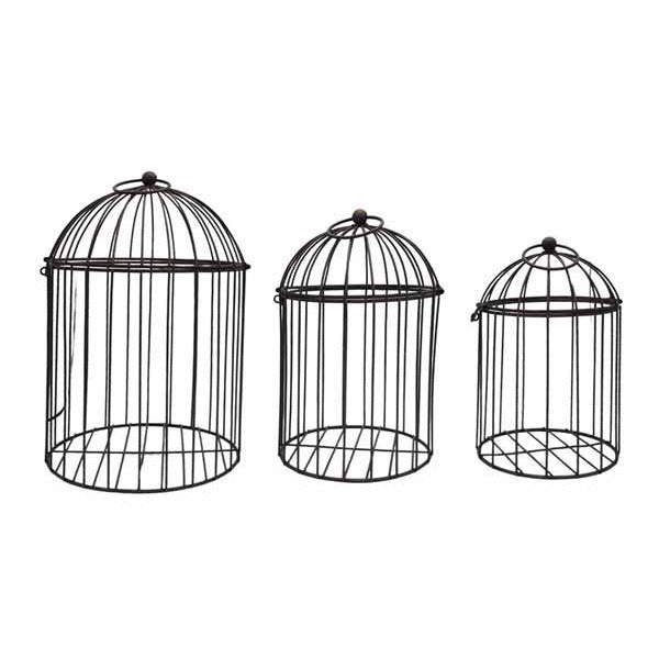 Decorative Metal Birdcages, Set of 3