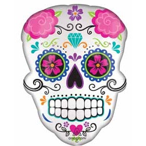 Sugar Skull 24-Inch Shaped Foil Balloon