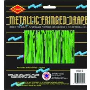 GREEN METALLC FRINGE 15"X10 1PLY 1/PKG