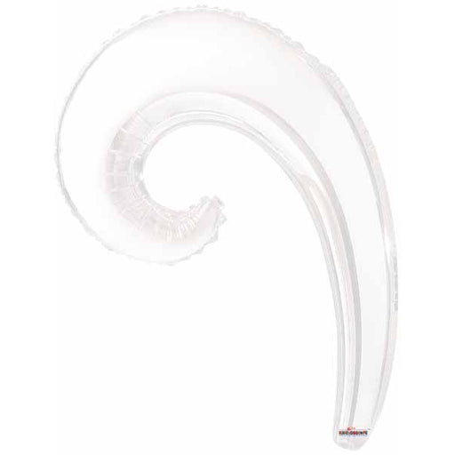 14" White Kurly Wave Foil Balloon