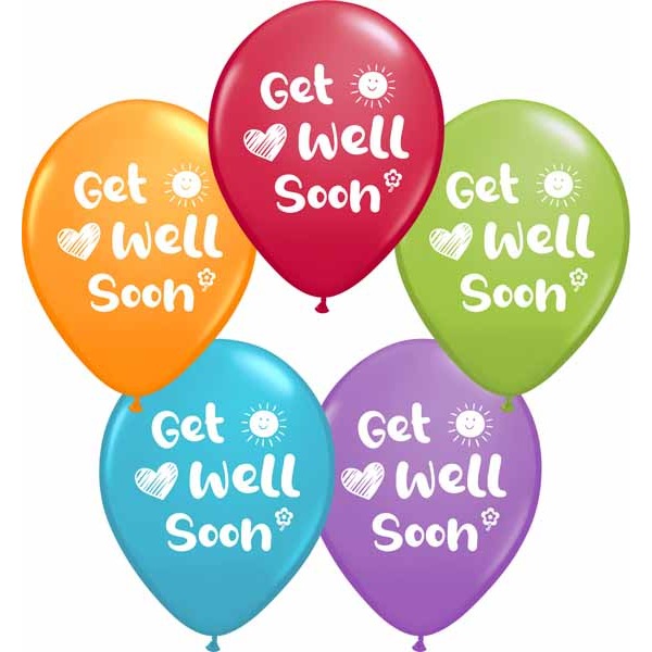GET WELL 2 SIDE 12" 50/BG TRENDY AST