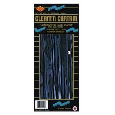 Black 1-Ply Metallic Curtain, 8 ft x 3 ft
