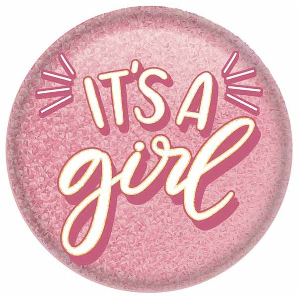 It's a Girl Printed Button