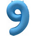 Decochamp 34-Inch Neon Blue Number 9 Balloon