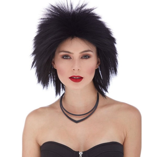 Black Short Rocker Costume Wig