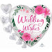 Wedding Wishes Satin 24-Inch Shaped Foil Balloon