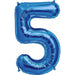 34-Inch Blue Number 5 Balloon