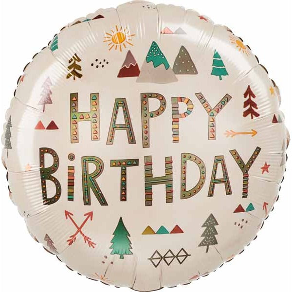 Wilderness Happy Birthday 18-Inch Round Foil Balloon