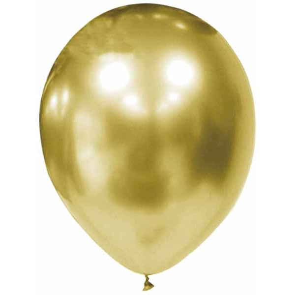 Trico 5-Inch Chrome Gold Latex Balloons, 100 Count