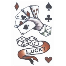 Tinsley Transfers Lucky Dice Vintage Temporary Tattoo
