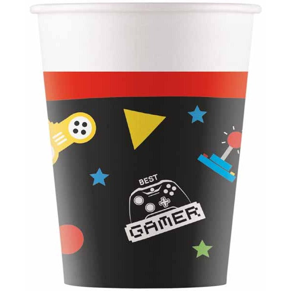 PAPER CUPS 7OZ 8/PK GAMING PARTY