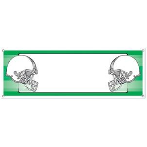 OPPOSING HELMETS SIGN BANNER 5'X21"