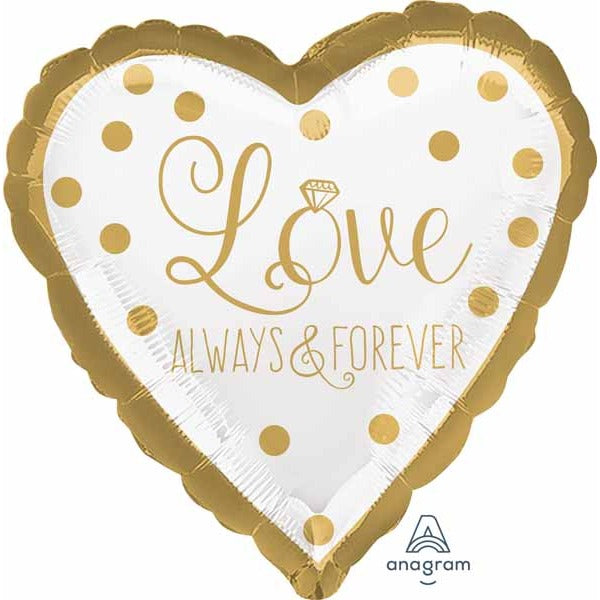 Sparkling Gold Wedding 18-Inch Heart Foil Balloon