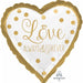 Sparkling Gold Wedding 18-Inch Heart Foil Balloon