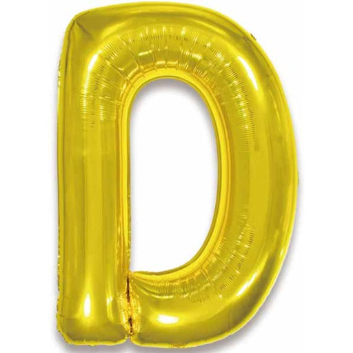 34-Inch Gold Letter D Foil Balloon